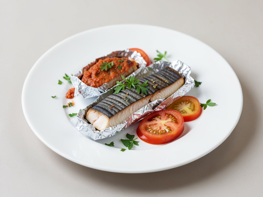 Salmone in cartoccio con salsa di pomodori freschi