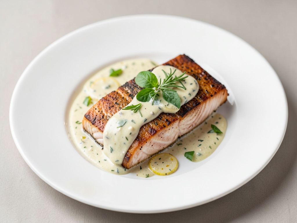 Salmone al forno tenero con condimento al limone e basilico