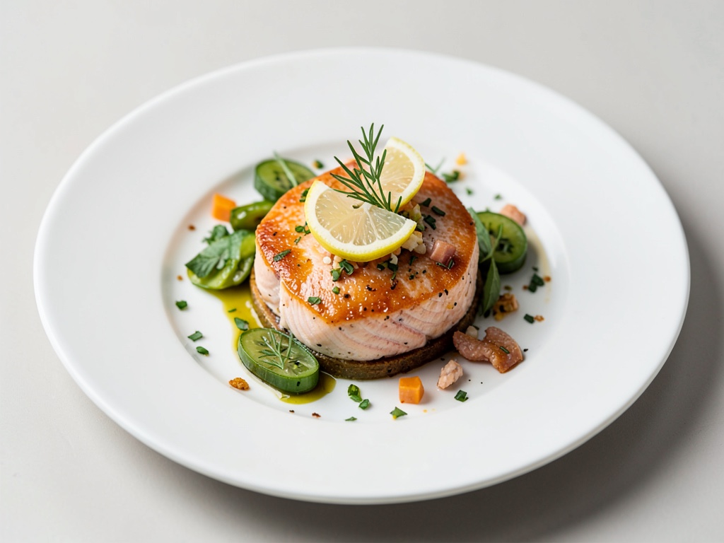 Colazione al salmone con decorazione al limone