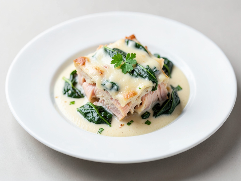 Cremiges Lachs-Gratin mit Spinat