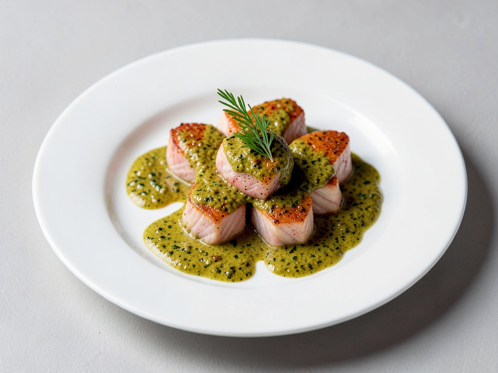 Bouchée de saumon avec trempette yafran-yogourt