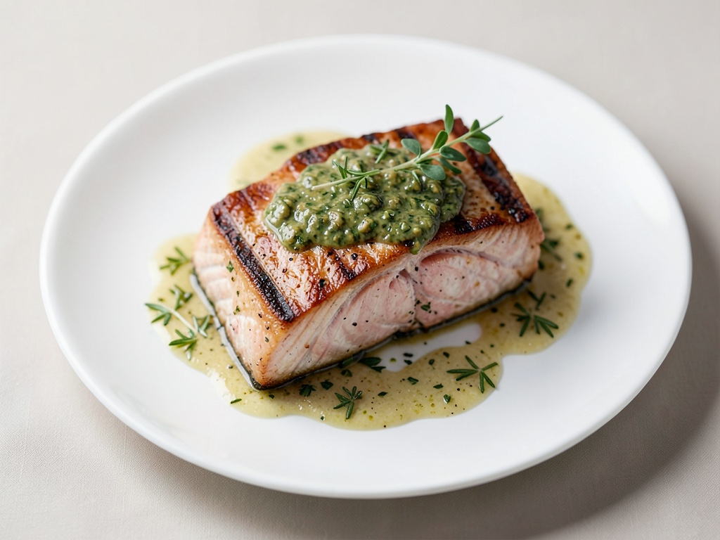 Pezzetti di salmone alla griglia con marinata alle erbe