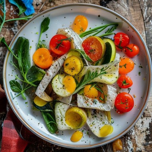 Lachs in Alufolie mit buntem Gemüse