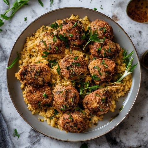 Polpette di agnello con padella di couscous
