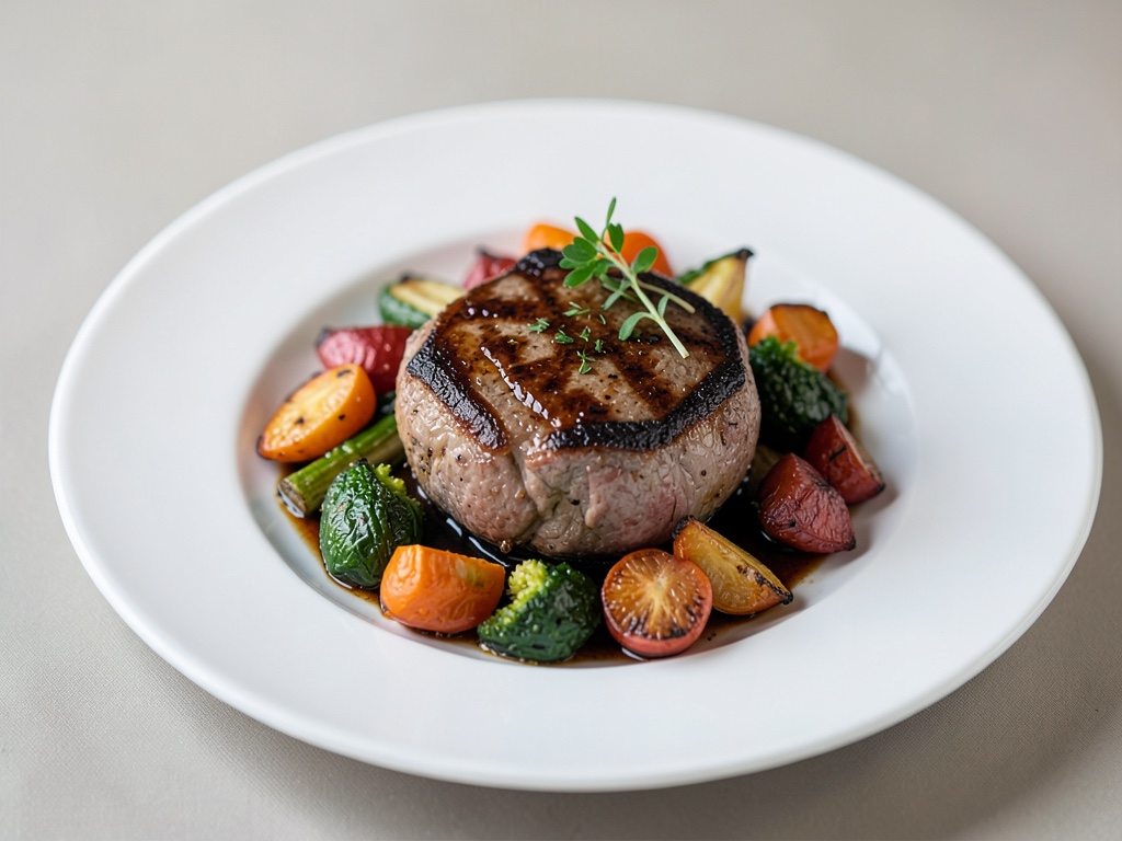 Agnello alla griglia con verdure al forno