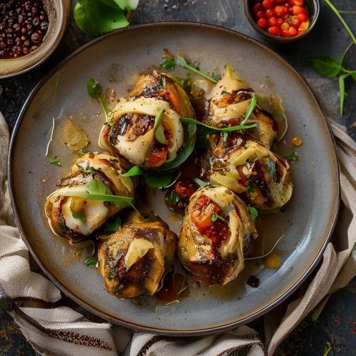 Involtini di agnello arabi con mele cotogne speziate
