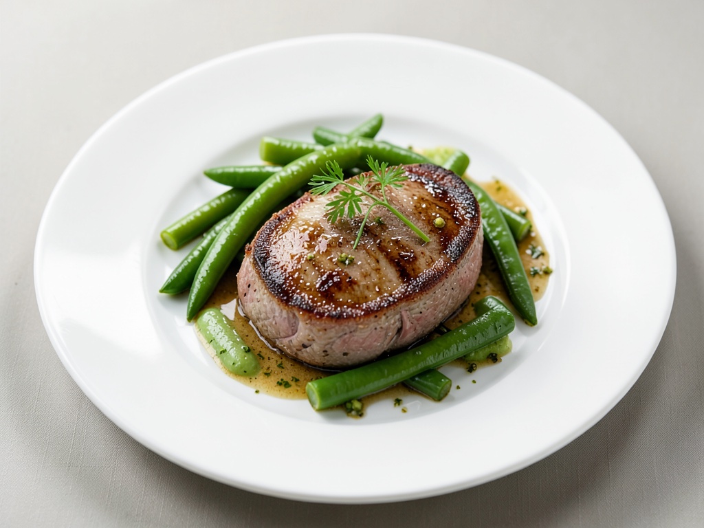 Filetti di agnello teneri con fagiolini croccanti