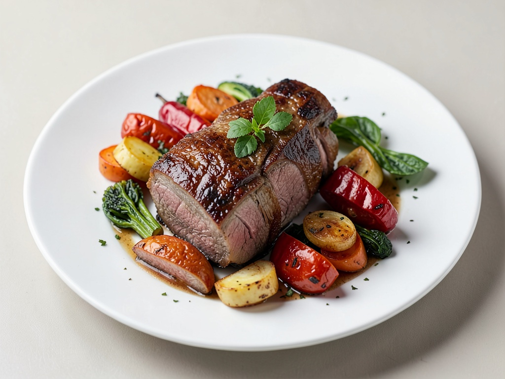 Agnello succoso con verdure miste al forno