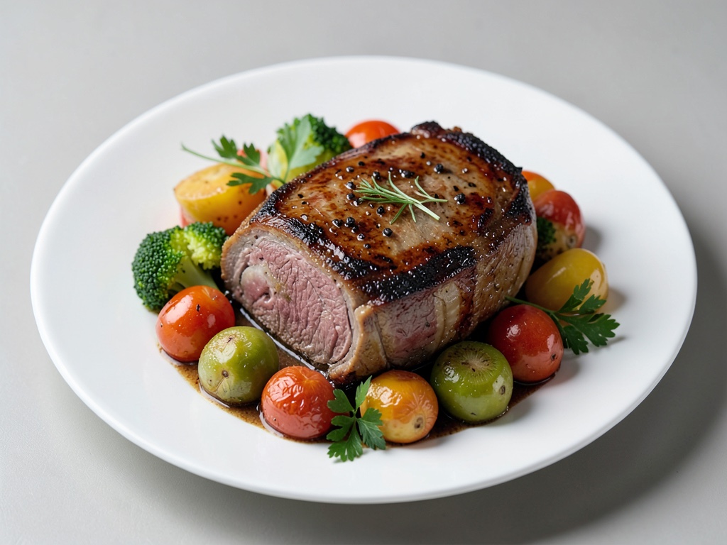 Arrosto di agnello marinato con verdure al forno