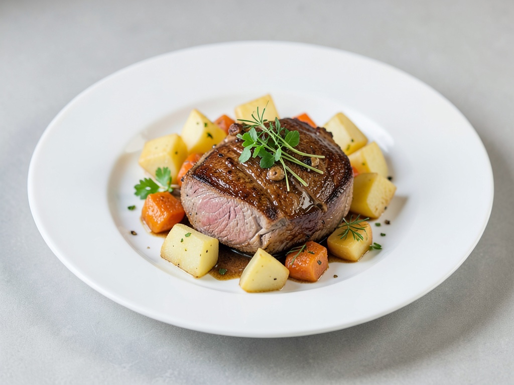 Agnello tenero con cubetti di patata