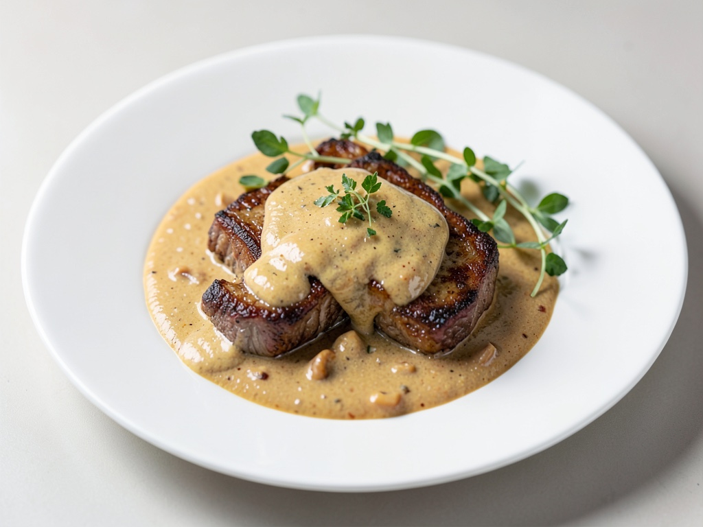 Lamb strips in creamy coconut-chili sauce