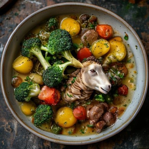 Ragoût d'agneau au brocoli et aux pommes de terre