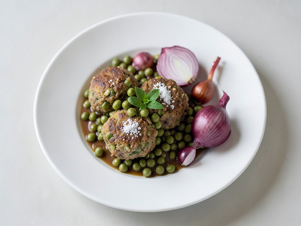 Polpette di agnello con insalata di fagioli