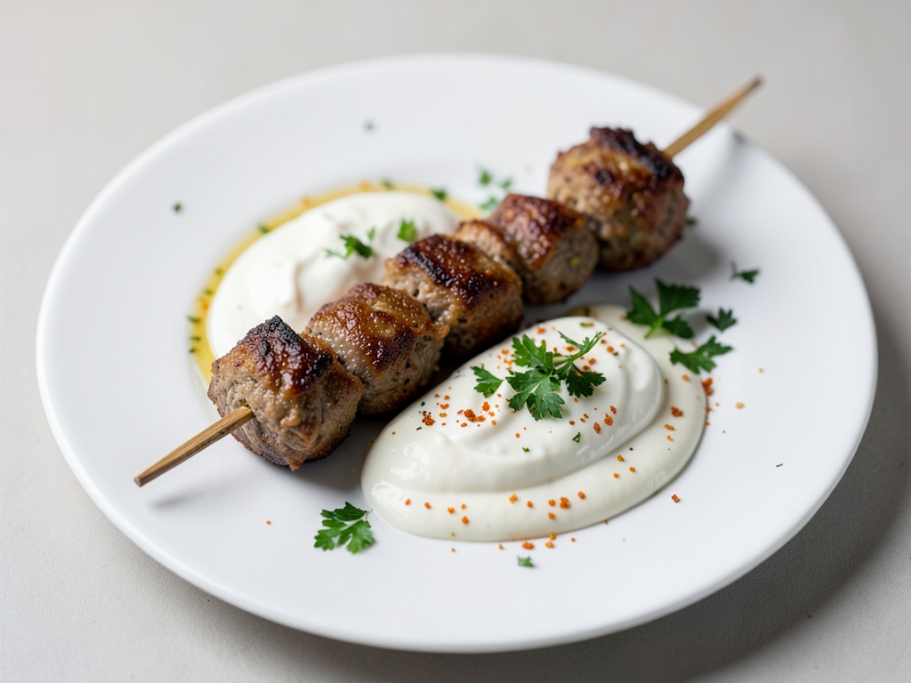 Spiedini croccanti di agnello macinato con yogurt