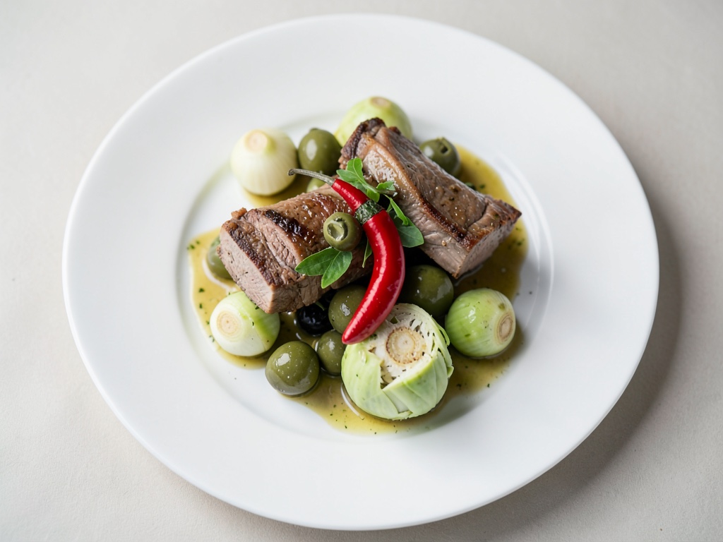 Gambe di agnello tenere con olive e carciofi