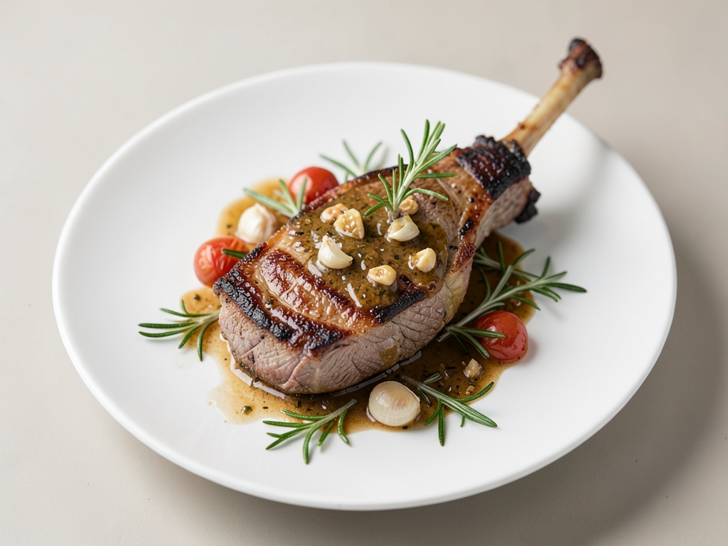 Agnello alla griglia con marinata all'aglio e rosmarino