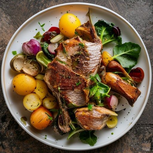 Agnello al forno con cavolo nero e patate