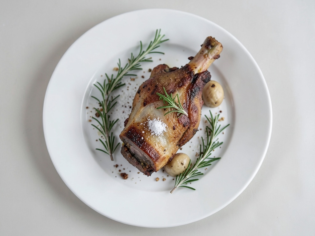 Cosciotto di agnello profumato con salsa fresca alla menta