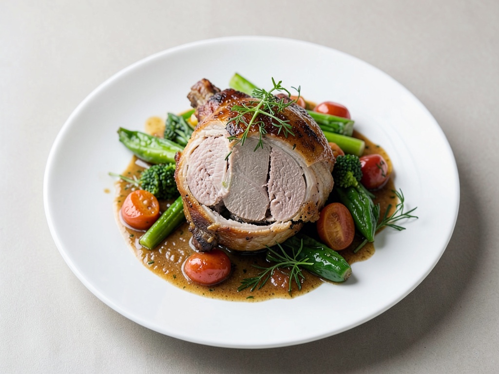 Gigot d'agneau farci aux légumes aux herbes