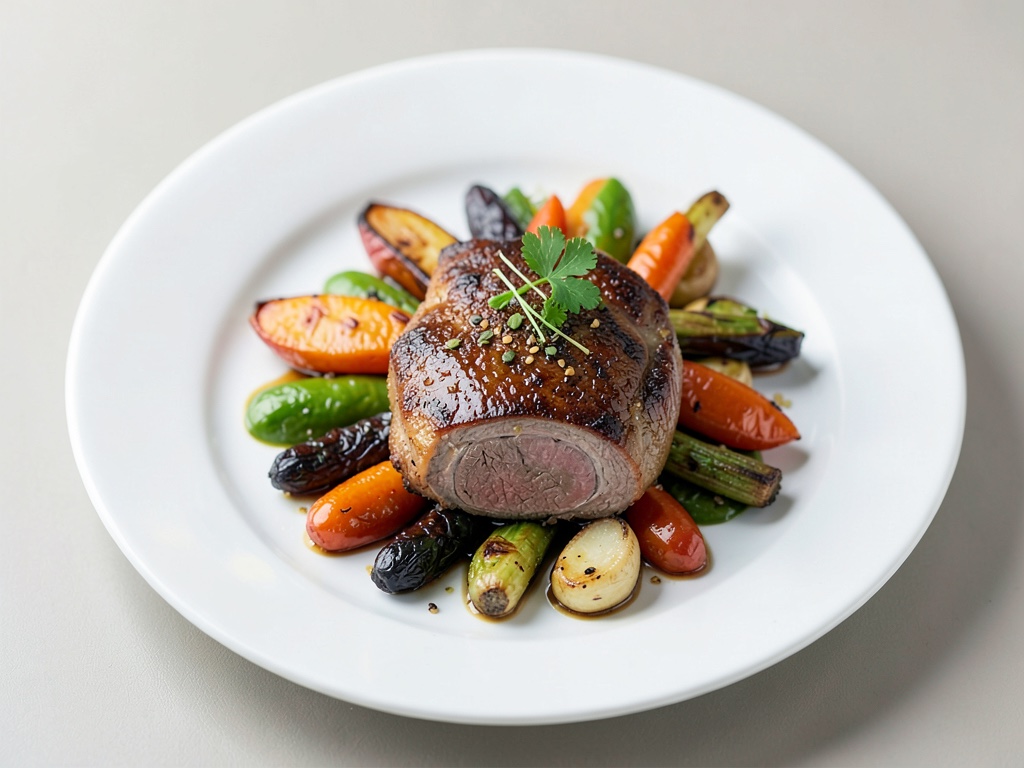 Agnello tenero con verdure al forno