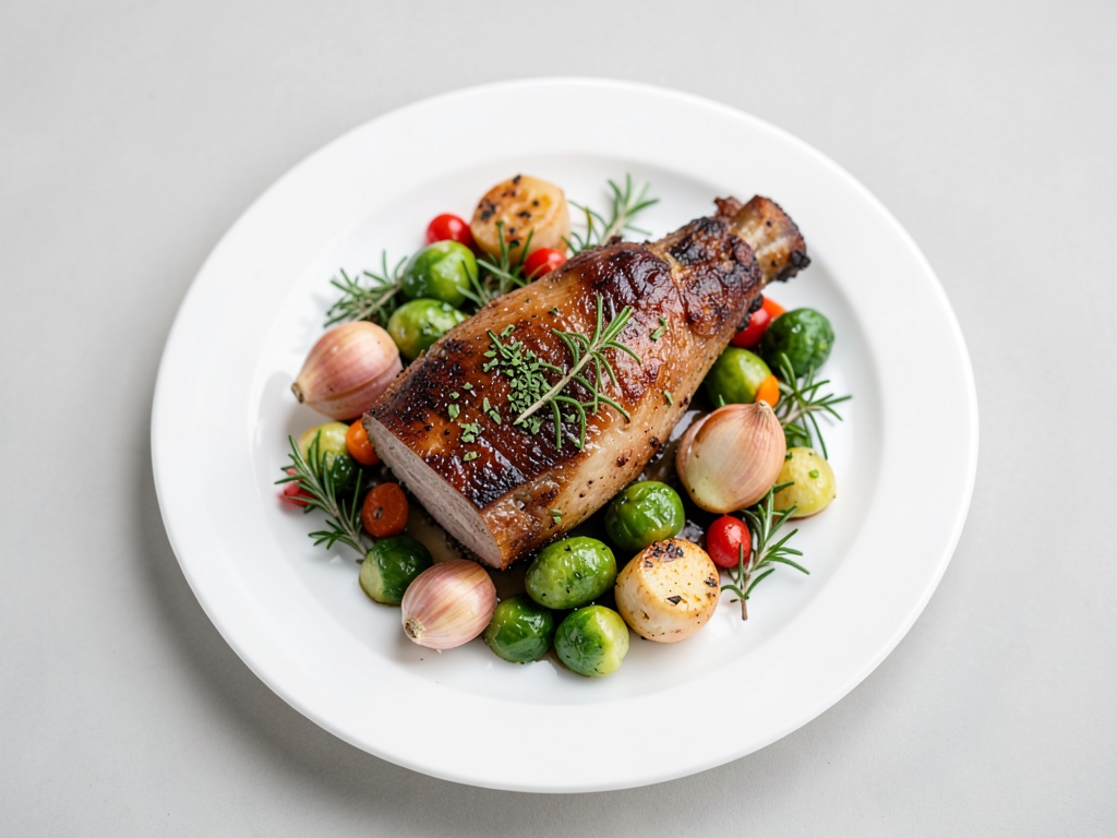 Agnello tenero con verdure al forno