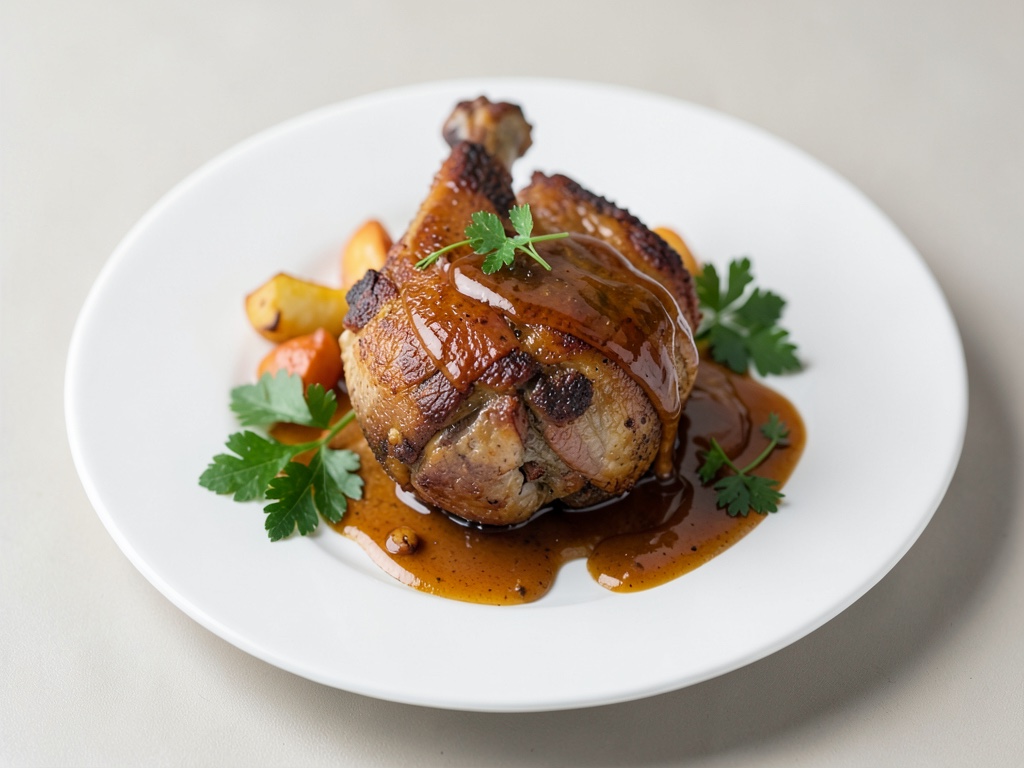 Cosciotto di agnello croccante con glassa al miele