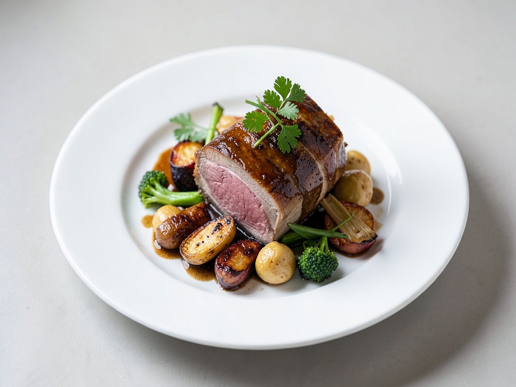 Agneau du solstice avec légumes rôtis