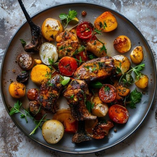 Coscia di agnello marocchina con verdure