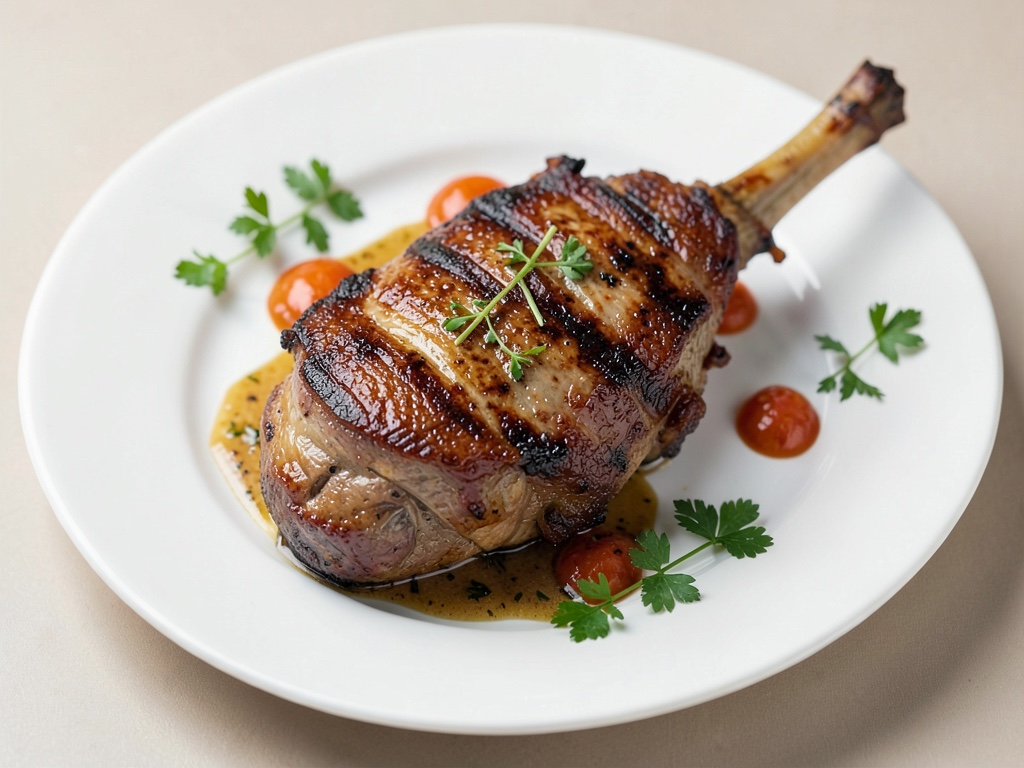 Cosciotto di agnello marinato alla griglia