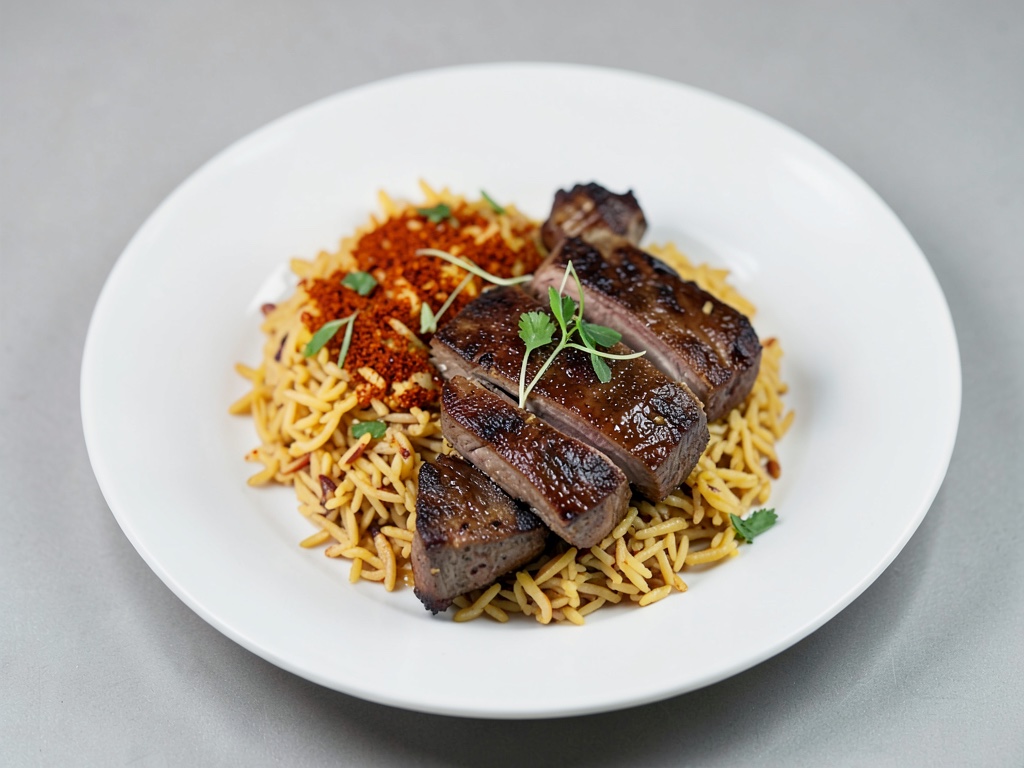 Costolette di agnello marocchine con riso allo zafferano