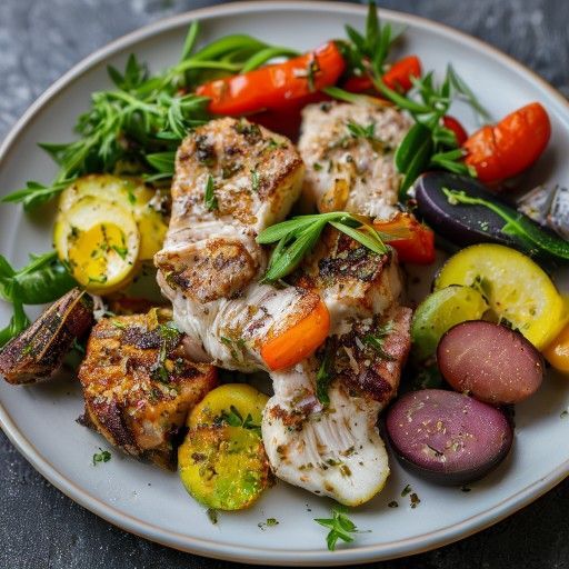 Costoletta di agnello con crosta alle erbe e verdure estive