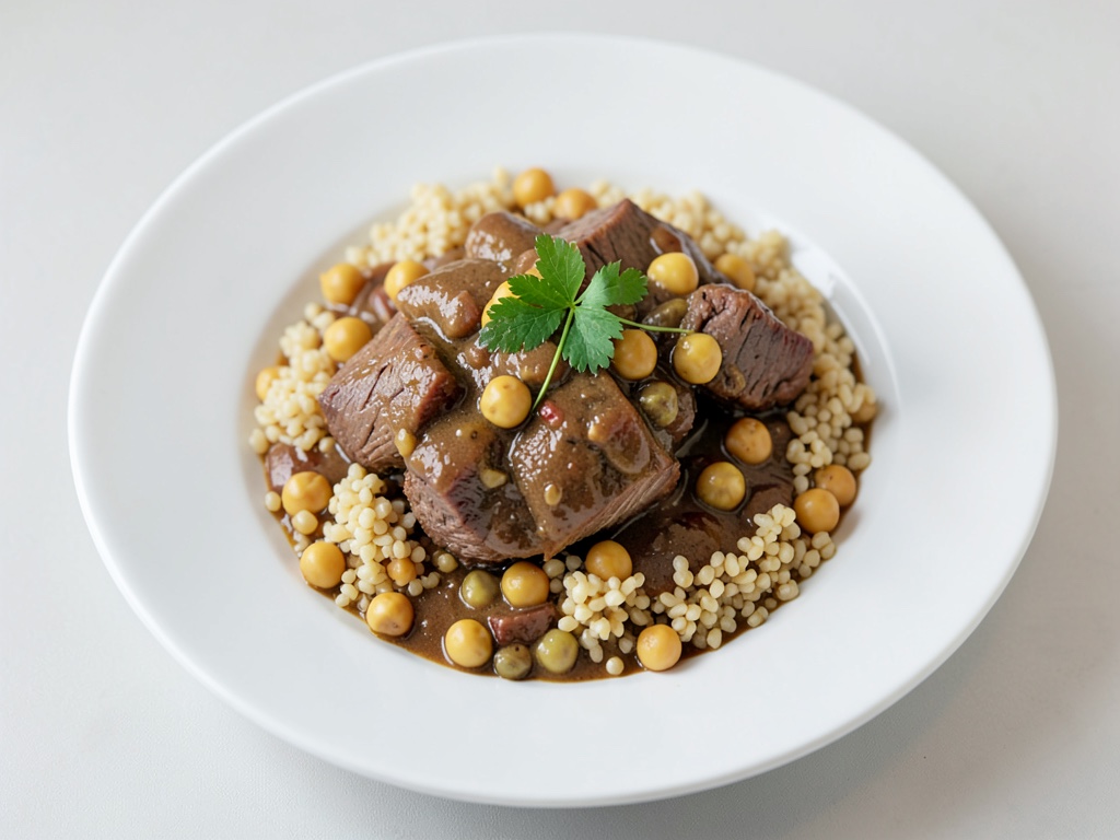 Aromatico ragù di agnello con ceci e couscous