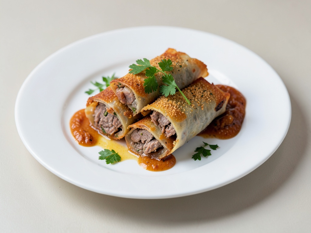 Rotelle croccanti di agnello con pasta filo