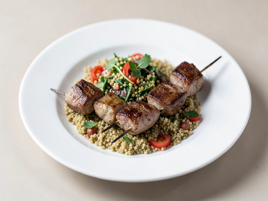 Spiedini di agnello con insalata di bulgur