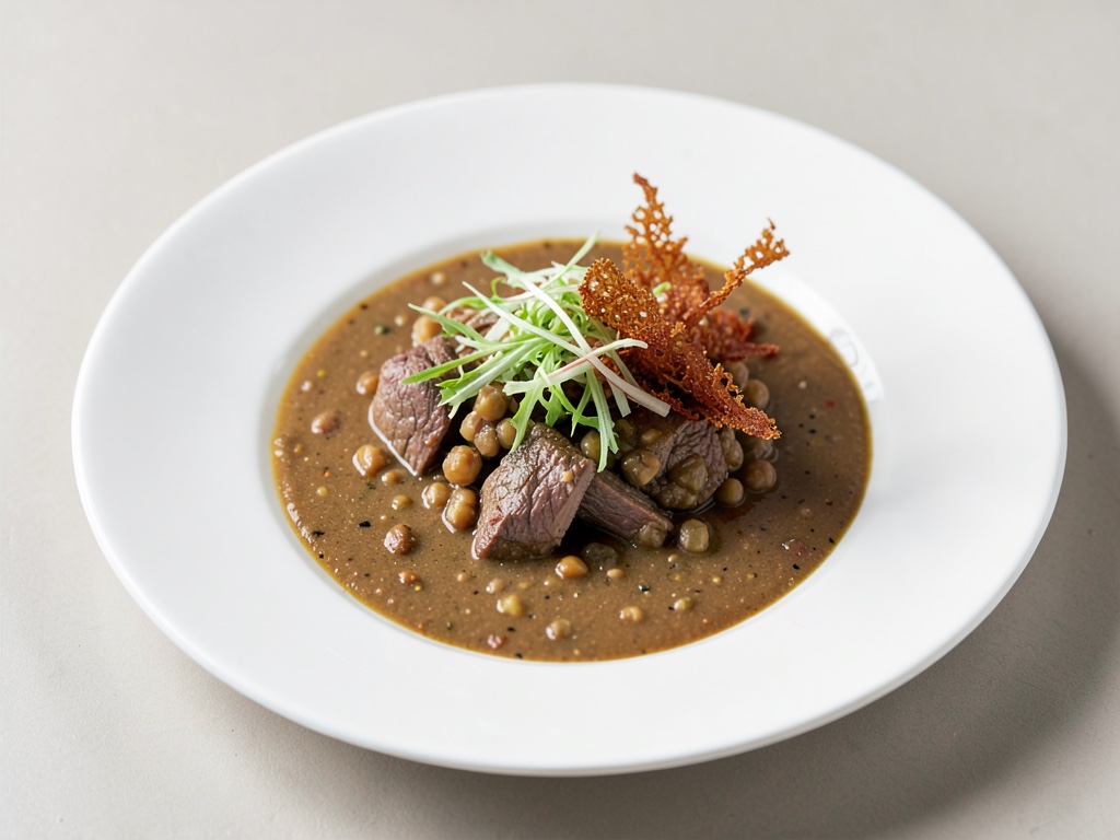 Herzhafte Lamm-Linsensuppe mit knackigem Frisée