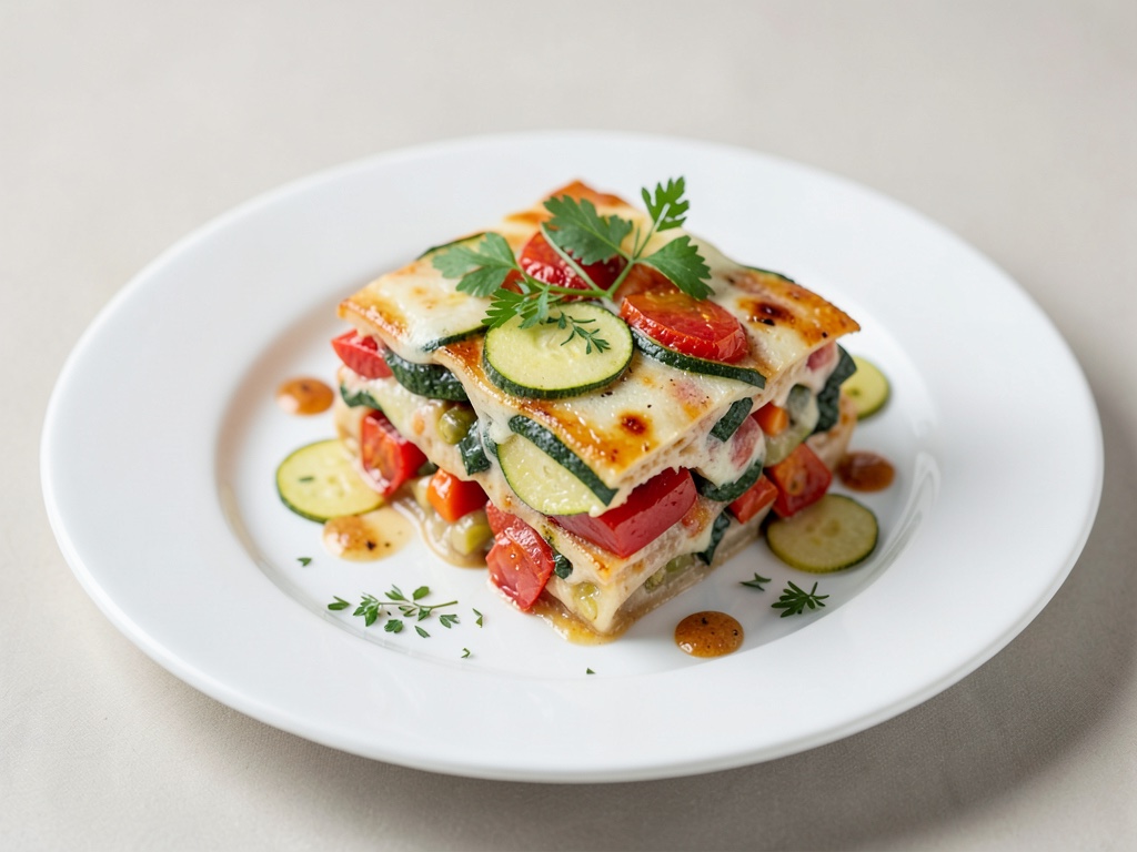 Gemüse-Lasagne mit Zucchini und Paprika