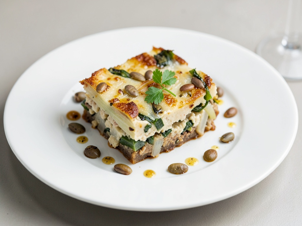 Gratin croccante di porro e quark con semi di girasole