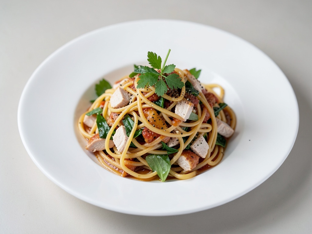 Insalata tiepida di pasta e pollo