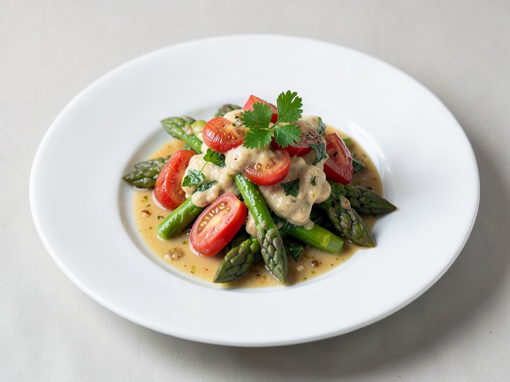 Insalata tiepida di asparagi e pomodori