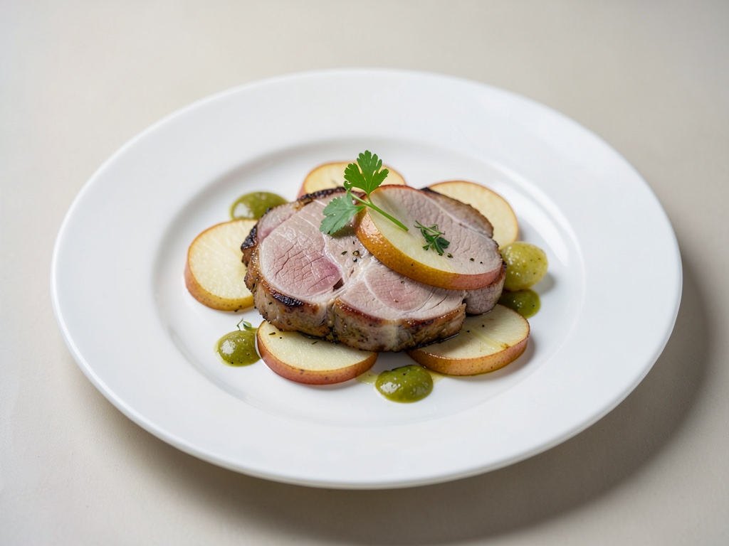 Cerveau de veau aux anneaux de pomme et Calvados