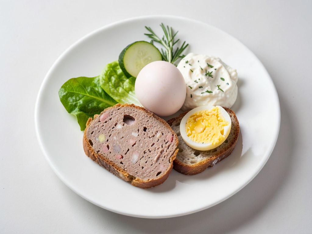 Spuntino con Leberkäse e yogurt
