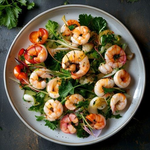 Insalata di verdure di Lipsia con gamberi
