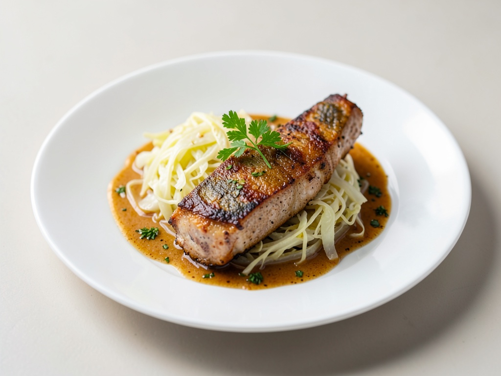 Lengua di bue con cavolo cappuccio e cumino