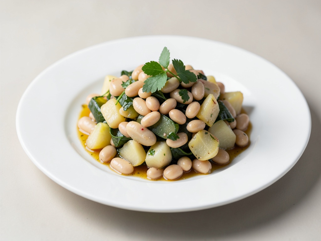 Insalata di patate ligure con fagioli bianchi