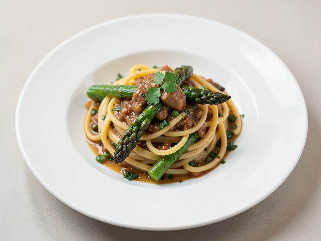Linguine con espárragos