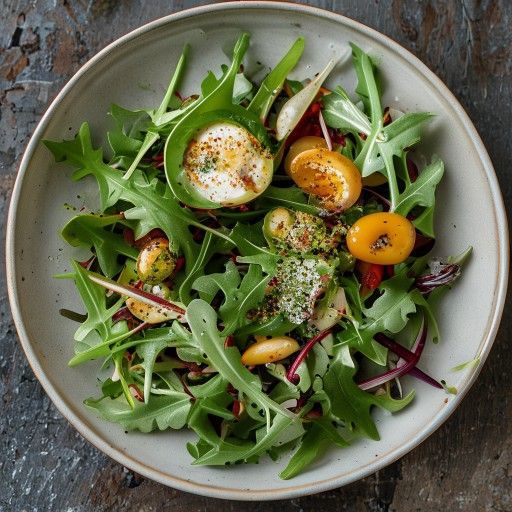 Insalata di lenticchie e pere con rucola
