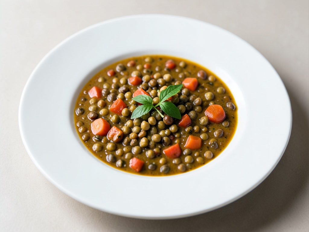 Sopa de lentejas y zanahorias