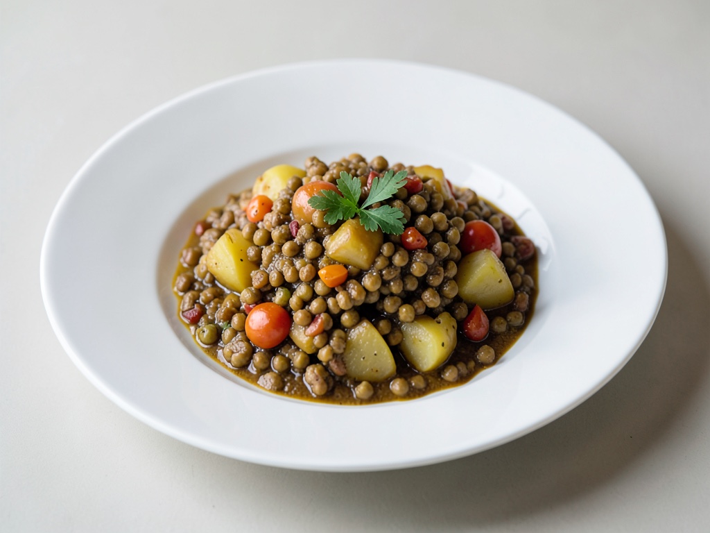 Gulasch saporito di lenticchie e patate