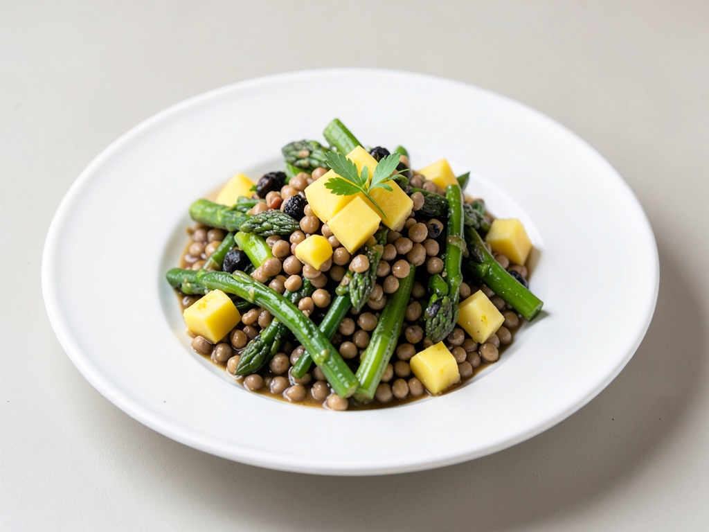 Insalata di lenticchie e scorzonera con ananas