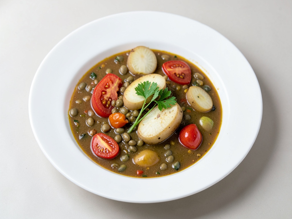 Zuppa di lenticchie e pomodori